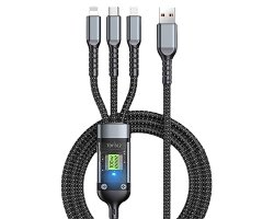 画像1: ★6A/100W★マルチ3in1データ通信・充電ケーブル